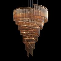 Lustre de luxe en cristal LED, design tendance, idéal pour salon, hôtel, escalier
