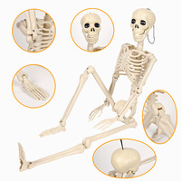 Neues Halloween Plastik-Skelettmodell 90cm mit Beweglichen Gelenken Lehrmittel Aufhängbar zur Dekoration Escape Room Requisiten