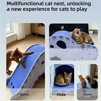 Lit et tunnel pour chat en feutre en forme d'éléphant, tout-en-un, connectable, pliable, durable, respirant, pour chats, toutes saisons
