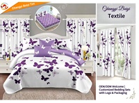 Vente en gros de drap de lit ensemble de rideaux rideaux et draps de lit 6/8/10 pièces microfibre housse de couette roi draps de lit ensemble de literie