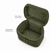 Sac de maquillage imperméable en néoprène vert olive OEM, grande capacité, pochette cosmétique, vente en gros, fermeture éclair, poignée, logo personnalisé, trousse de toilette de voyage