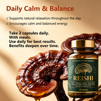 Capsules d'extrait de Reishi : Soutien immunitaire, relaxation, amélioration de l'humeur, soutien à l'âge sain, réduction du stress, amélioration du sommeil, complément alimentaire à base de plantes