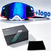 Lunettes de moto en gros avec boîte cadeau, verres en plastique remplaçables, légères, logo personnalisé, pour motocross et moto