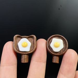 Wood Frying Pan Egg <b>Beads</b> For Jewelry Making Handmade Peach Wood <b>Loose</b> <b>Beads</b> Accessory Style 1 Style 2 - Product Image 1