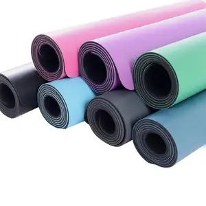 Pu En Natuurlijke Rubber Milieuvriendelijke Non Slip Premium Oefening Custom Printing Body Uitlijnen Lijnen 5Mm Yoga Mat