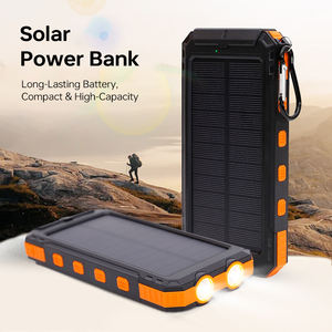 Batterie externe 20000mAh à charge solaire, étanche, double USB, support Type C, entrée DC, polymère lithium, protection contre la surcharge - Product Image 2