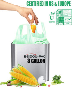 BEIDOU-PAC 3 Gallon <b>Compostable</b> Trash Bags, 200 <b>Small</b> Kitchen <b>Compost</b> Bags With Handle - Product Image 2