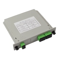 Serat optik Plc Splitter 1X4 SC/APC konektor kartu penyisipan jenis Slot tipe PLC Splitter 1X4 serat Plc kotak Splitter