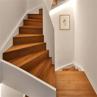DAIYA – escalier extérieur à lumière solaire avec escalier incurvé en marbre, semelle en acier