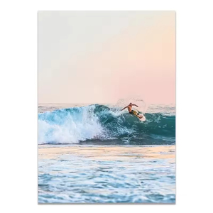 Paisaje marino puesta de sol pintura al óleo <span class=keywords><strong>Costa</strong></span> pared arte Surf impresión ola cartel lujo sala de estar naturaleza paisaje pared pintura - Product Image 2