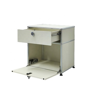 Modern <strong>High</strong> End Stainless Steel Bedroom Nightstand Modular Two Drawers White <strong>Bedside</strong> <strong>Table</strong> for Hotel Home Villa - Product Image 3