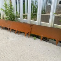 Borde Metálico Moderno de Acero Corten para Jardín, Paneles de Valla para Césped, Borde Flexible para Jardín de Flores, para Paisajismo Exterior