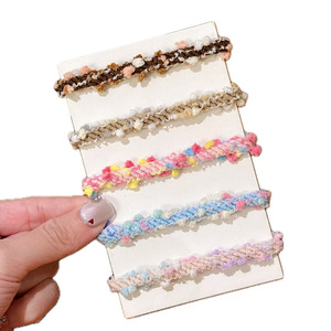 Lote de 5 Accesorios para el Cabello para Mujeres y Niñas, Lazos de Goma con Diseño de Arcoíris, Peluche, Felpa, Scrunchies, Color Rosa - Product Image 6