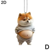 Porte-clés 2D plat en forme d'animal de dessin animé (chien, chat) - Décoration à suspendre pour sac à dos ou voiture - Accessoires en acrylique - Petits cadeaux