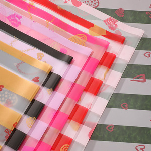 批发半透明条纹花卉包装纸新花店用品和花束礼品包装材料 - Product Image 2