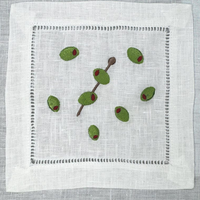 Serviettes carrées en coton bio 100% durables, à motifs modernes brodés et imprimés, écologiques, réutilisables, personnalisables