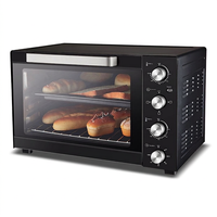Oven Pemanggang Listrik Ekstra Besar 60L, Oven Dapur Mekanis untuk Meja Dapur, Bahan Stainless Steel untuk Memanggang, Menggoreng, dan BBQ