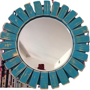 Espejo de pared hecho a mano de turquesa verdadero, superventas, acabado de moda, espejo decorativo para el hogar, espejo de comodidades de Hotel más vendido - Product Image 1
