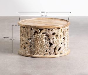 Table basse portable en bois massif avec rangement, design moderne, construction durable et écologique pour salon - Product Image 2