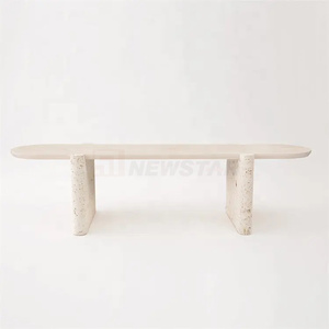 Newstar Natural Stone Oval <strong>Round</strong> Coffee <strong>Tables</strong> Custom Hotel Luxury Home Furniture Travertine Marble <strong>Dining</strong> <strong>Table</strong> - Product Image 1
