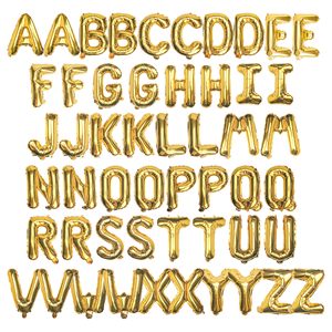 Pabrik 16 inci emas mawar emas Mylar Foil huruf alfabet A-Z balon untuk Halloween pesta ulang tahun spanduk dekorasi - Product Image 1
