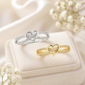 Anello minimalista con nodo a croce, regalo per donna per l'uso quotidiano o per feste - Product Image 1