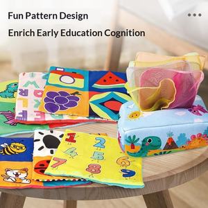 Jouets pour bébés, boîte à mouchoirs résistante aux déchirures, apprentissage de la manipulation des mouchoirs, exercice des mains, <span class=keywords><strong>livre</strong></span> en tissu pour l'éducation précoce, unisexe, 3-6 mois - Product Image 2