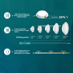 <span class=keywords><strong>Downlight</strong></span> <span class=keywords><strong>LED</strong></span> Empotrable Moderno DN220LED, Ultrafino, de Alta Luminosidad, CRI Ra85-90, para Techo Metálico, Uso Comercial - Product Image 5