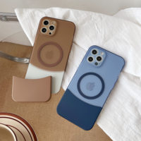 Coque de téléphone magnétique antichoc de style Ins en matériau PC de haute qualité avec design de peinture à l'huile 2-en-1 pour 17/16/15 Pro Max