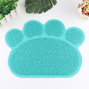 Hohe qualität Pfote Form <span class=keywords><strong>Pet</strong></span> Schüssel Matte Wasserdichte Lebensmittel PVC Hund Fütterung Matte innen floormat - Product Image 1