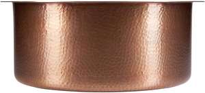 Handmade 17\" Antique <b>Copper</b> Single Bowl Kitchen Sink with 0-Hole Prep <b>Bar</b> Style Faucet Nano Surface Treatment Pure Solid - Product Image 3