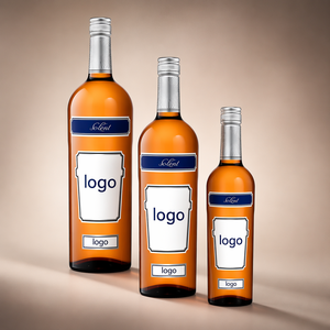 Botella cilíndrica de cuello largo para licores, con base pesada y tapa plateada, para whisky y vodka, precio de fábrica al por mayor - Product Image 1