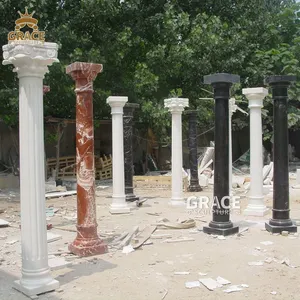 Резная колонна из натурального мрамора ручной работы, колонны из камня для домашнего использования