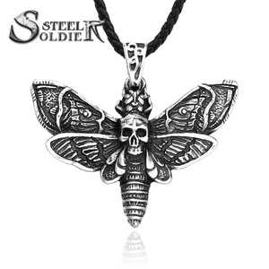 SS8-592P Acier soldat Punk Style Chaîne En Acier Inoxydable Tête <span class=keywords><strong>de</strong></span> <span class=keywords><strong>Mort</strong></span> Crâne <span class=keywords><strong>Papillon</strong></span> <span class=keywords><strong>Papillon</strong></span> Bijoux <span class=keywords><strong>de</strong></span> mode - Product Image 1