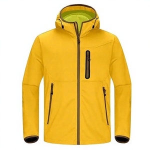 Chaqueta de Nailon Impermeable para Hombre, Color Amarillo, Transpirable, con Logotipo Frontal, Cierre de Cremallera, Ropa Casual para Exteriores, Temporada de Invierno - Product Image 1