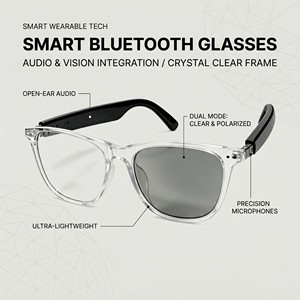 M0 Smart <b>Glasses</b> Multifunctional Translation Polarized Lens <b>with</b> Audio Speakers Mic Bluetooth Sunglasses for Men Women Outdoor - Product Image 2