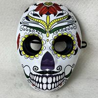 Masque facial en EVA à impression numérique Crâne pour le Festival des Morts du Mexique, idéal pour le cosplay et la décoration de carnaval