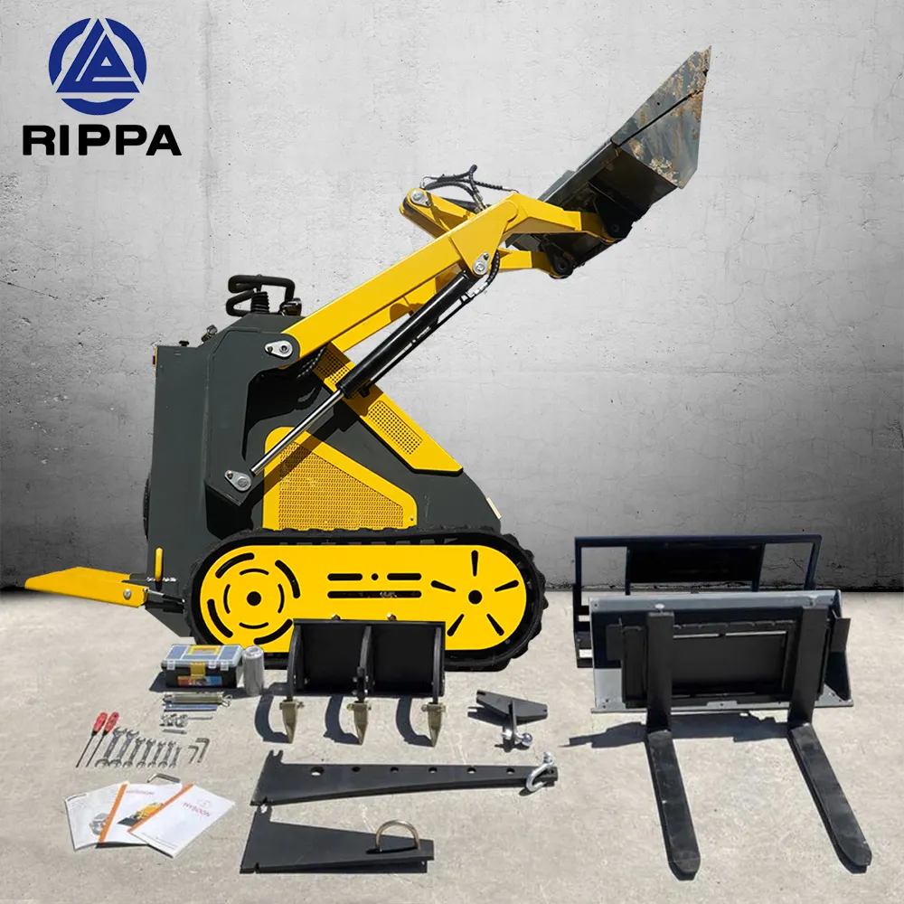 Nuovo CE Epa Engine Diesel Wheel Crawler Mini Skidsteer Skid Steer Loader Attachment con binario per minipala Bobcat usata