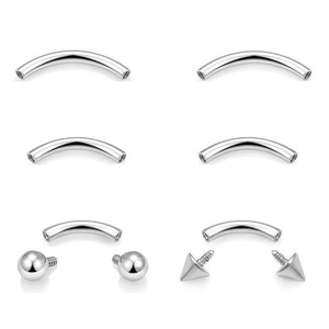 Pendientes de barra curva de aleación de titanio F136, para labio, ceja, ombligo, lengua, cartílago canino y de oreja, unisex, para uso diario - Product Image 3