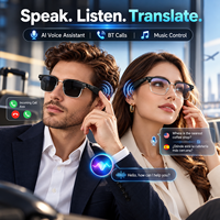Lunettes de traduction IA W100D 6.0, traduction vocale en temps réel dans 164 langues, demi-monture métallique, IP67, 25g, chargement magnétique professionnel