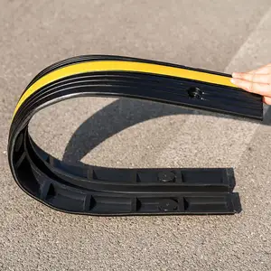 1-Channel Rubber Cable Protector Ramps Cable Wire Cord Cover Ramp Speed Bump Driveway Hose Cable Ramp Protective Cover