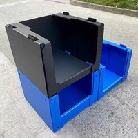 Boîte de rangement pliable en plastique ondulé PP, conteneur de tri empilable pour le stockage en entrepôt de vêtements et de chaussures