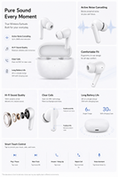 Earbuds TWS Nirkabel JL Laris Manis, Stereo In-Ear Audifonos Fone Berkualitas Tinggi Mini Sport Gaming dengan Layar Digital