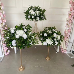 Bola de flores artificiales de seda King Rose, centro de mesa, alta simulación para bodas, eventos escolares - Product Image 6