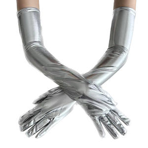 Alla moda guanti attillati in pelle verniciata lunghi 50cm guanti aderenti da ballo da discoteca di Halloween - Product Image 4