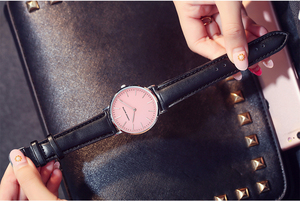 Reloj de Mujer Hannah Martin CF36 HM, Reloj de Cuarzo de la Marca HM, Esfera Rosa, Escala Casual, Relojes Sencillos de Color Puro, Correa de Cuero de Moda - Product Image 4