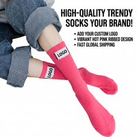 Chaussettes de sport athlétiques pour hommes, unisexes, en coton peigné, avec logo personnalisé, tendance streetwear, pour skateboard, compression, vente en gros