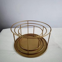 Support de gâteau de mariage rond en plastique acrylique doré, sur mesure, pour les événements d'anniversaire, nouveauté 2024