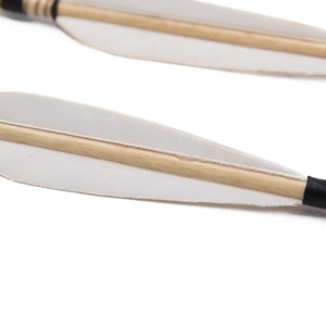 Trắng Thổ Nhĩ Kỳ Lông 33 "Tự Nock Mũi Tên Bằng Gỗ Với Săn Bắn Đầu Mũi Tên Cho Bắn Cung Thể Thao - Product Image 3