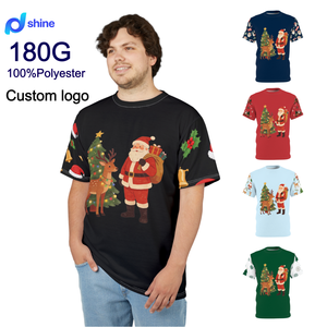 Camisetas Formales Personalizadas <span class=keywords><strong>para</strong></span> Adultos, Unisex, Transpirables, Ecológicas, <span class=keywords><strong>al</strong></span> <span class=keywords><strong>por</strong></span> <span class=keywords><strong>Mayor</strong></span>, con Estampado 3D, Cuello Redondo, Manga Corta, Estampado Digital, Navidad - Product Image 1